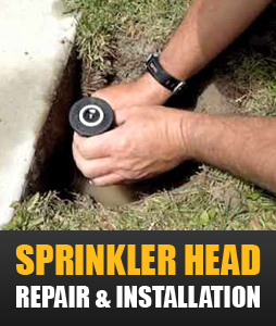 one of our techs is repairing a broken sprinkler head